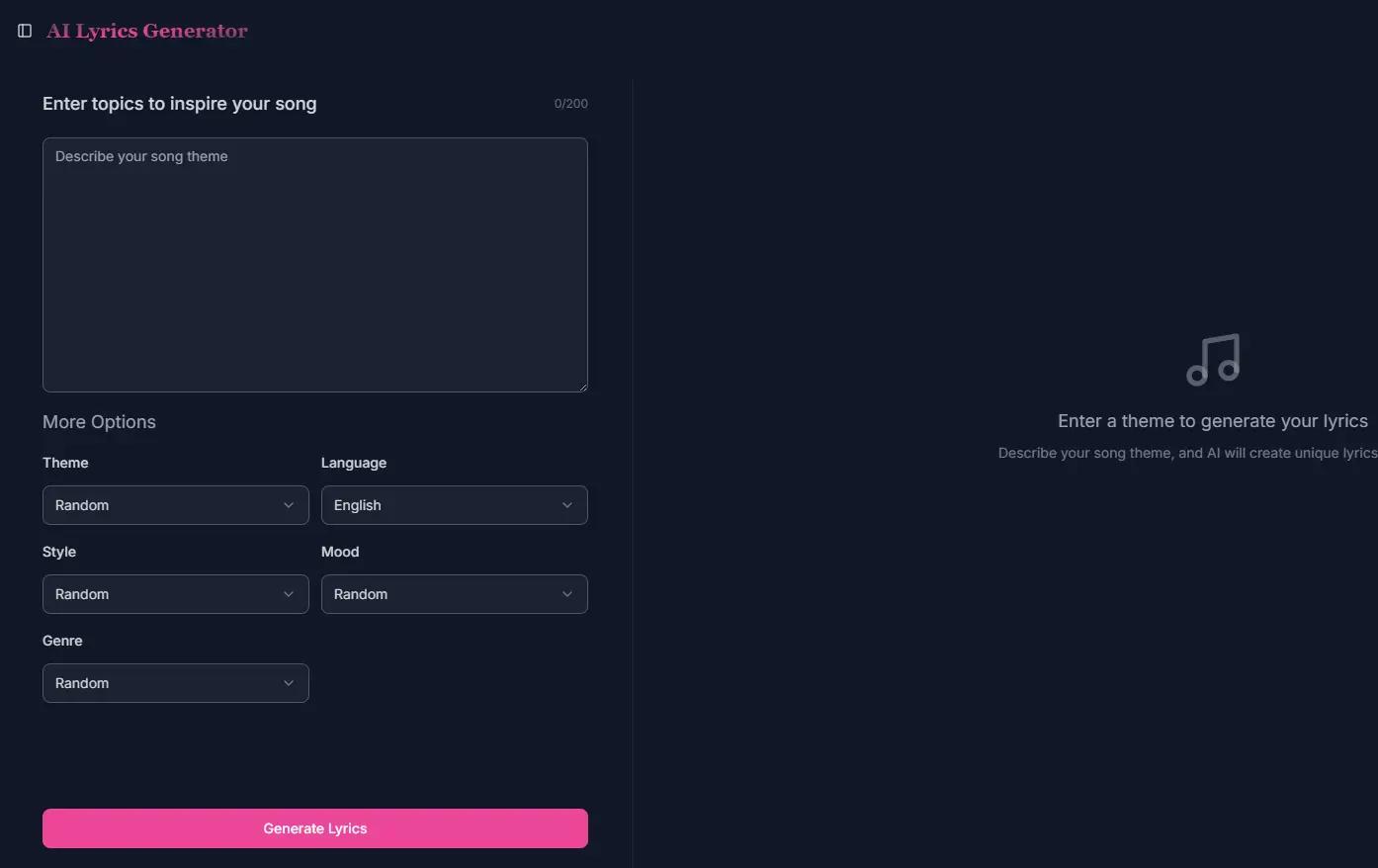 AI Lyrics Generator